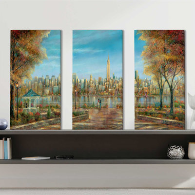 " New York View " 3 - Pieces Painting Print