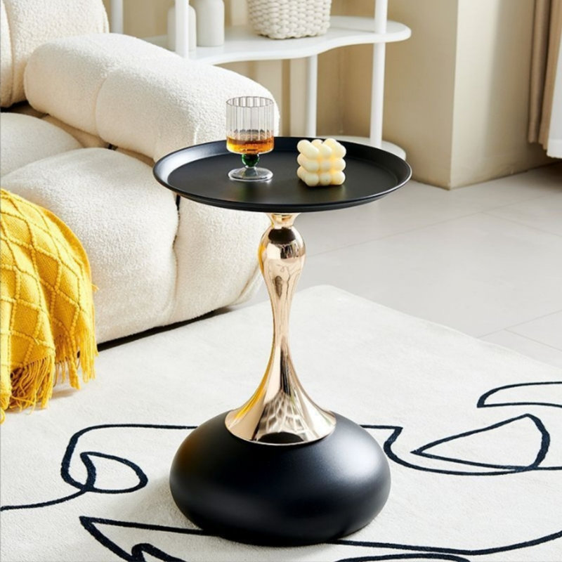 Table d'appoint ronde noire de luxe