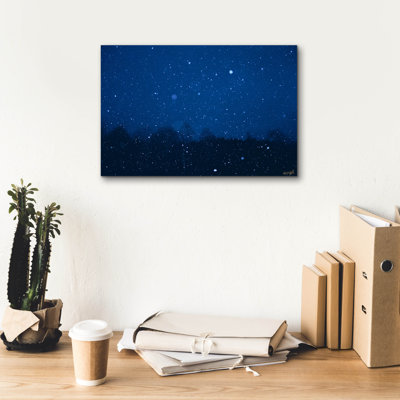  «Blue Night Winter Forest 2» par Life BeautifuLEE, art mural sur toile, 18 po x 12 po