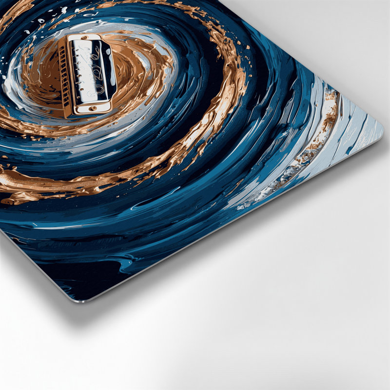 Art musical bleu Harmonica, H 20 po x l 24 po
