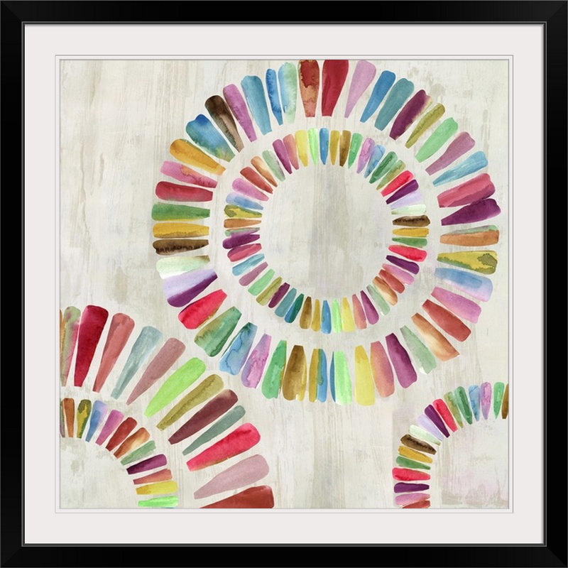 « ii », reproduction d’art Fun Rings, H 38 po x l 38 po x P 1 po, Cadre noir