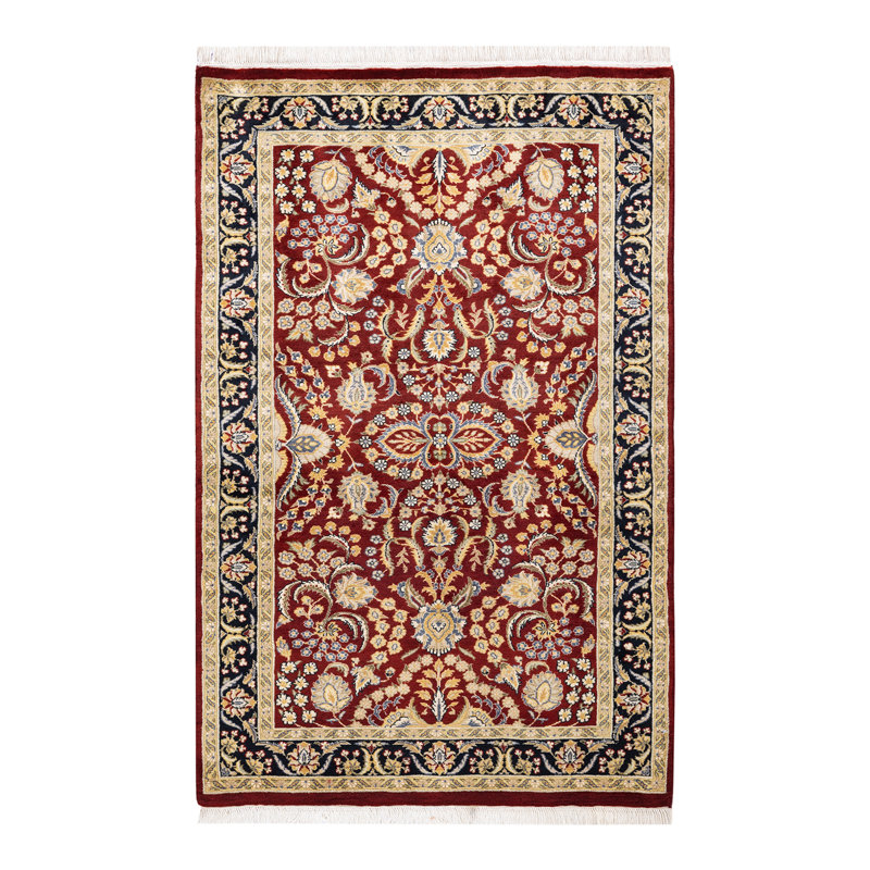 One-of-a-Kind Scatter 2000s Wool Area Rug in Red