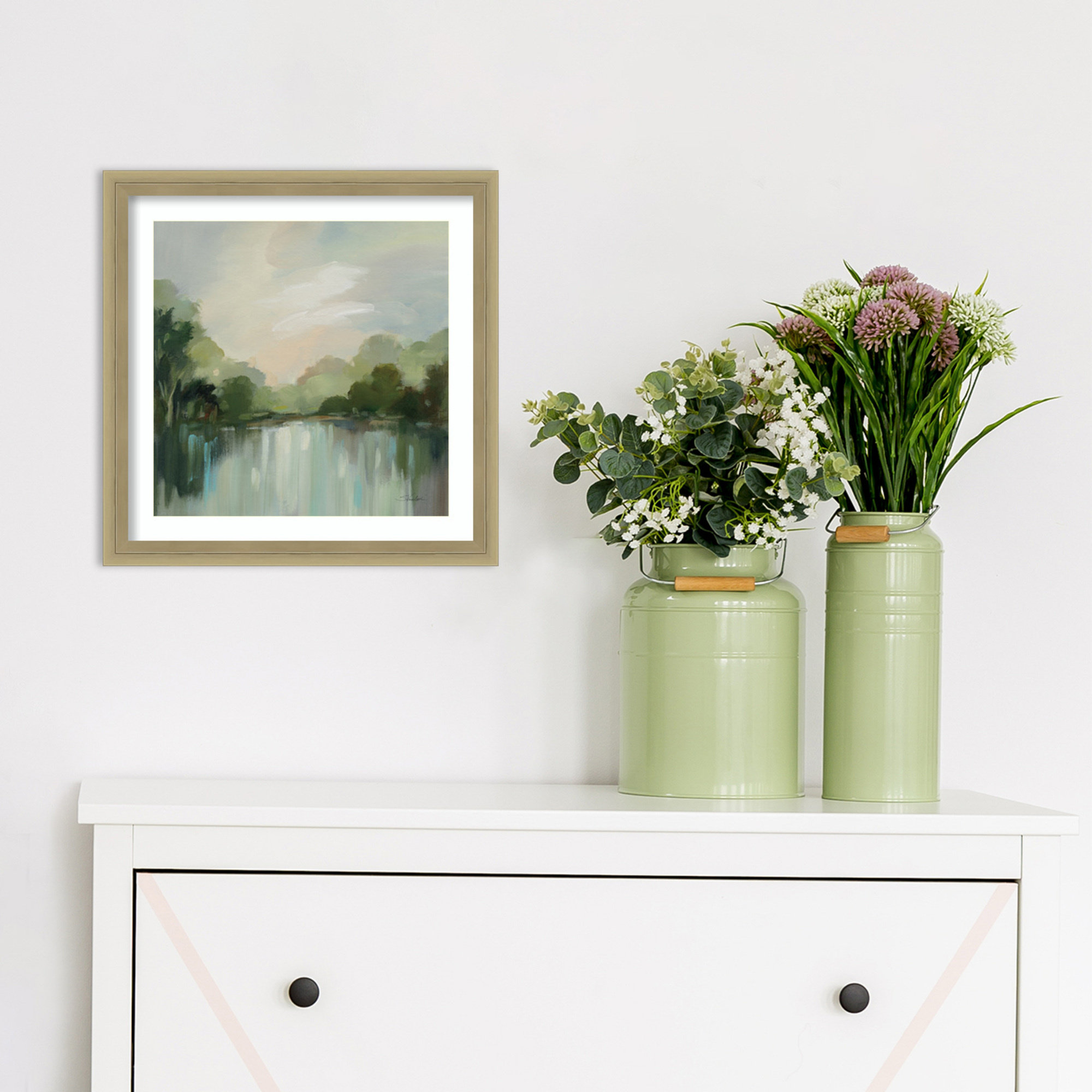 Cool Spring Day by Silvia Vassileva, 13" H x 13" W, Champagne