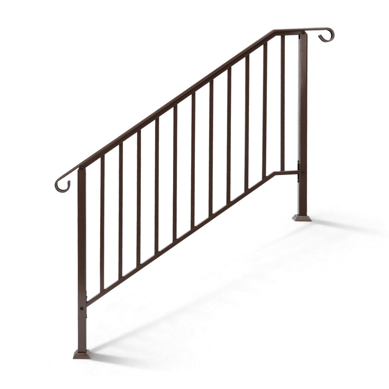 Rampe d'escalier en bronze à 4 marches en fer, Bronze, 4-Step