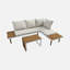 Medota 4-seater modular aluminum and acacia garden lounge set-92324877