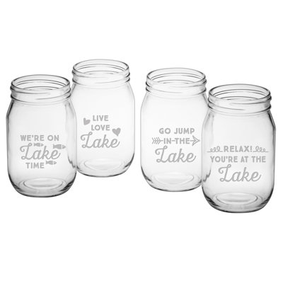 Lake Talk 16 oz. Mason Jar Set