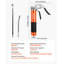 Grease Gun, 8000 PSI High Pressure, Heavy Duty Pistol Grip Grease Gun Kit with 0.4 L Capacity, Includes 46 cm Flex Hose, 1 Extension Rigid Pipe and 1 Sharp Type Nozzle for Automotive, Marine