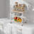 Fruit Basket Kitchen Food Organizer and Rack, Stackable Storage Cart with Desktop, Pull-Out Hollow Metal Basket, Sliding Out Storage-112301278