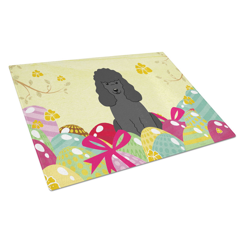 The Holiday Aisle Saroyan Glass Poodle Cutting Board, Black