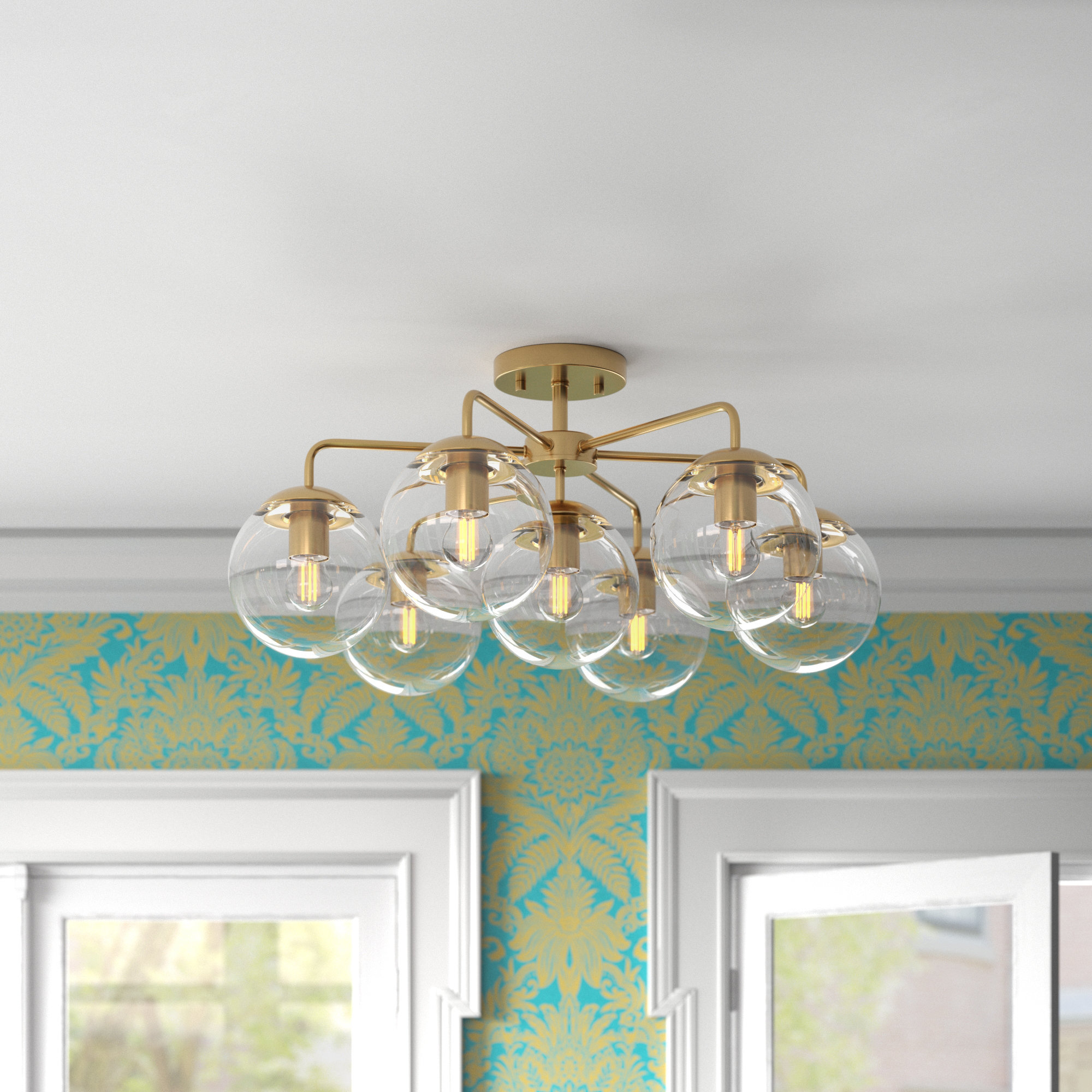 Barden Glass Semi Flush Mount