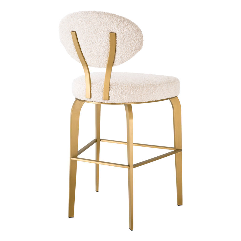 Dorrego Upholstered Stool with Metal Frame, Counter Stool (25.59" Seat Height)
