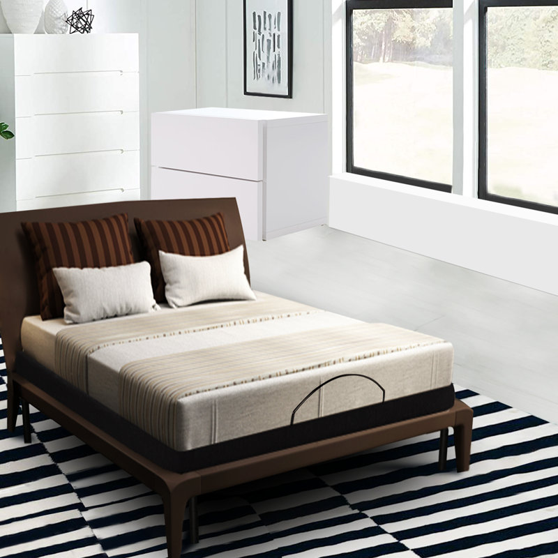 Marysvale 1-Inch Profile Easy Head and Foot Articulation Adjustable Bed Base with Back-Lit Wireless Remote, Twin XL