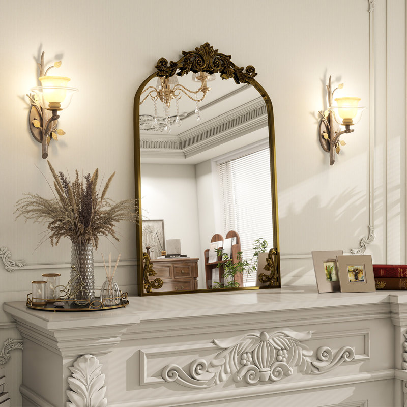 Miroir de salle de bain Baroque, 38 po x 24 po, Bronze