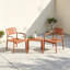 Ensemble de mobilier de patio 3 pièces, fauteuils d'extérieur et table d'appoint en polypropylène, capacité de charge de 136 kg, imperméable et résistant aux UV, idéal pour balcon, jardin ou appartement, couleur abricot marron.