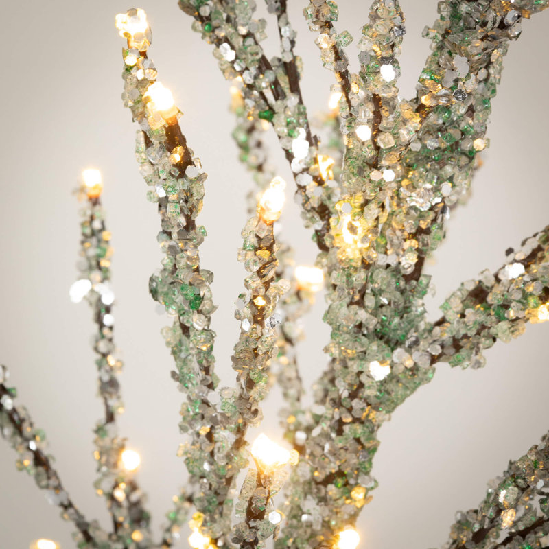 Arbre glacé argenté de Noël 5 pi 1 po, argent