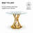 47.2" Modern Round Glass Dining Table, Tempered Glass Table with Gloss Stainless Legs-1312266918-1312266912