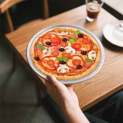 Non Stick Pizza Screen Pan Seamless Aluminum Alloy Net Bakeware Kitchen Tools Round Pancake Pizza Pastry Baking Tray