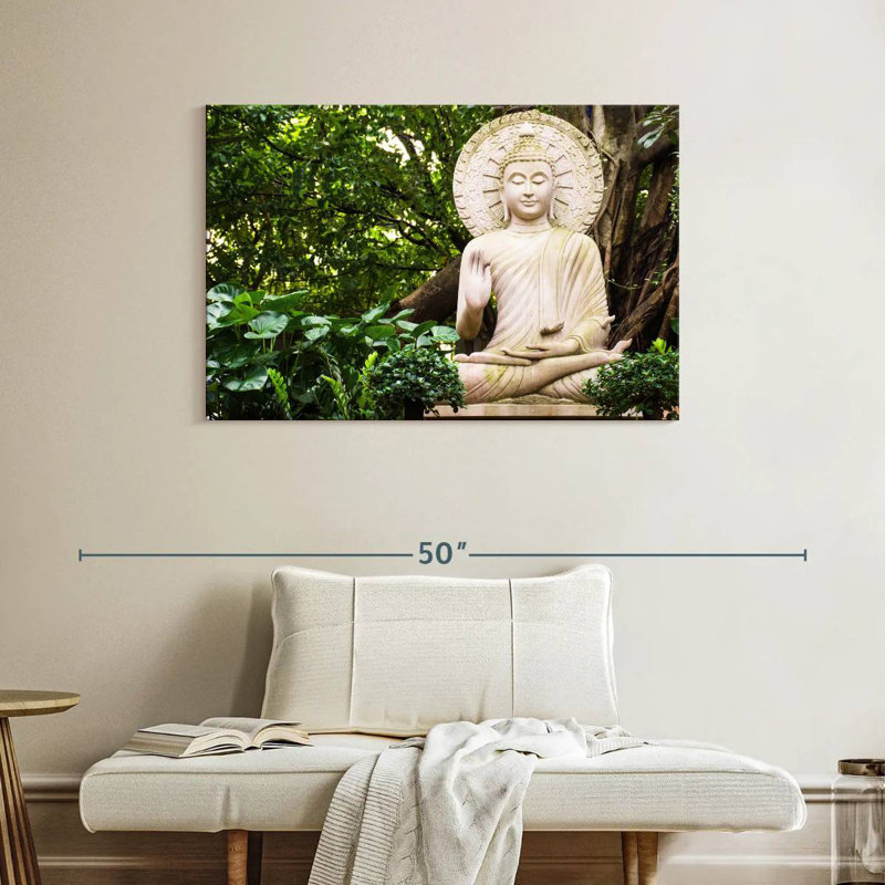 Statue de Bouddha Adella dans les bois, H 26 po x l 39 po