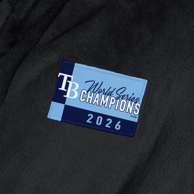 2026 MLB World Series Tampa Bay Rays 26 Champs Black Silk Touch Peignoir Large / TG, Grand / très grand