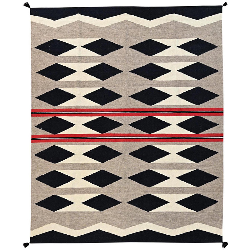 Tapis oriental tissé à la main 8 pi 2 po x 10 pi brun kaki, tissé à la main, 100% laine tissé à la main