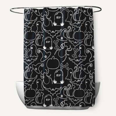 Jafer Graphic Print Shower Curtain