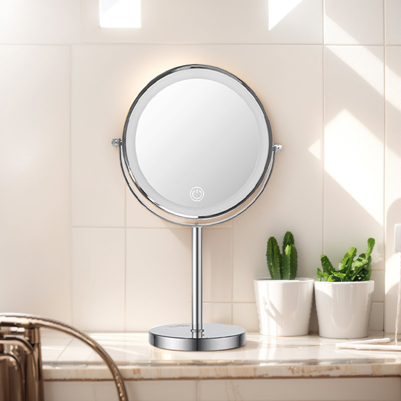 Lashayla Metal Round Mirror, Chrome
