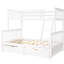 Lit superposé simple blanc avec tiroirs - idéal pour les petits espaces, deux rangements maximisent l'efficacité de la chambre à coucher-2074661256-2074661263