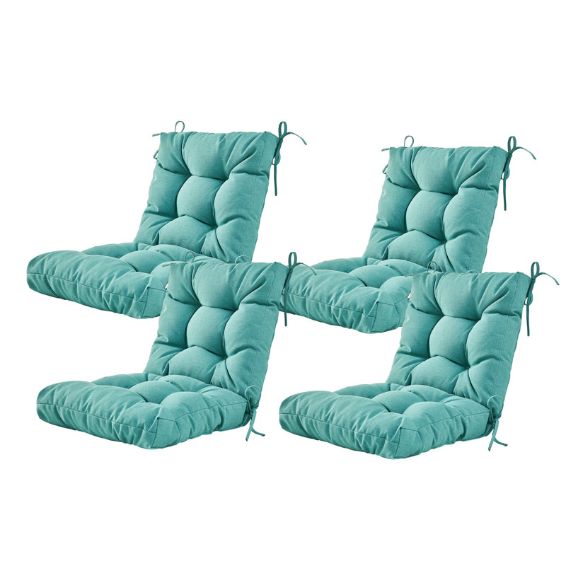 Outdoor 4'' Seat / Back Cushion (Set of 4) - Sea Green