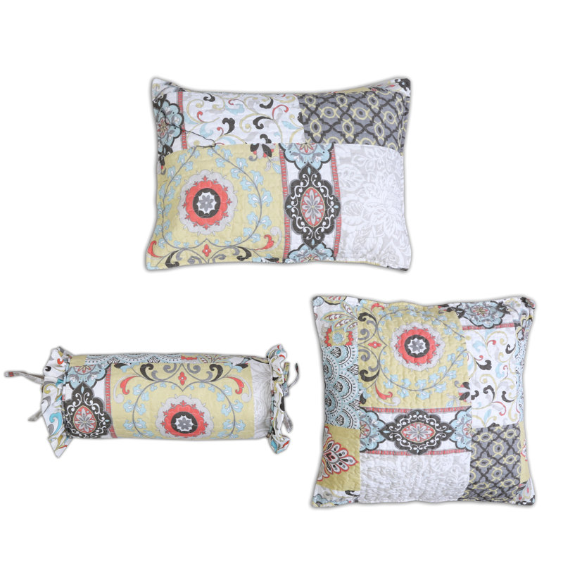 Floral Cotton Throw Pillow