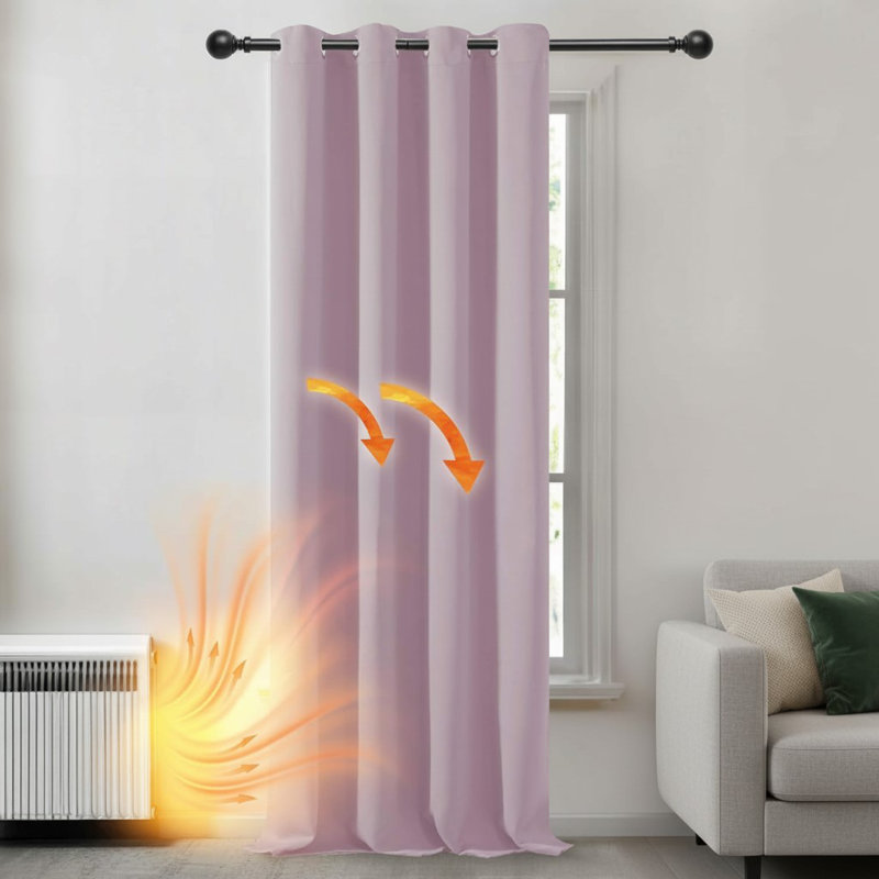 Blackout Single Curtain Panel, Pink
