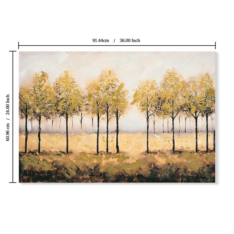 Or - Toile texturée 24 po x 36 po avec pierres intégrées à la main pour toute pièce d'automne