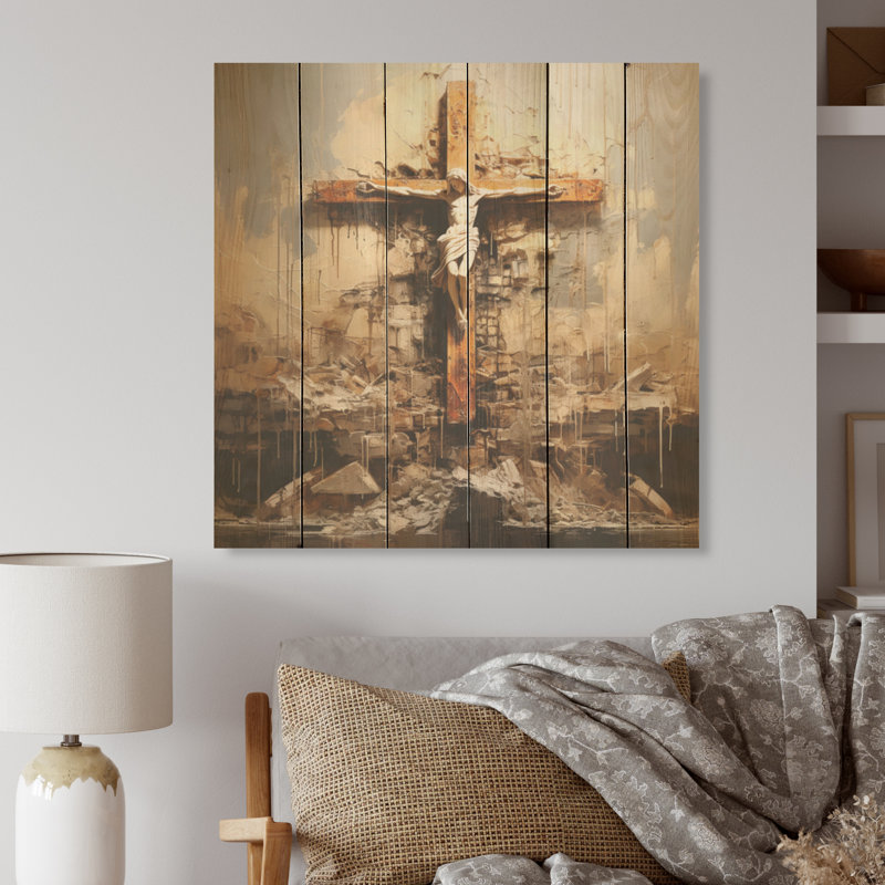 Divin amour, croix religieuse, H 15 po x l 15 po