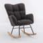 Fauteuil oscillant confortable en tissu Teddy pour chambre de bébé et salon, gris foncé-1001198811
