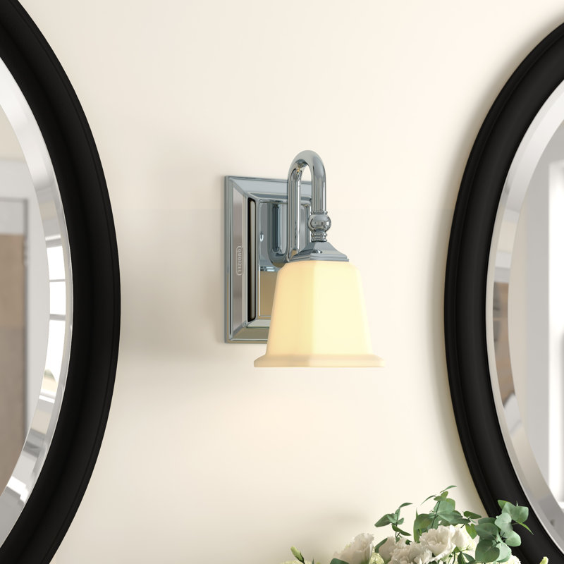 Éclairage pour meuble-lavabo à intensité variable Bima, Chrome poli, Opale gravée