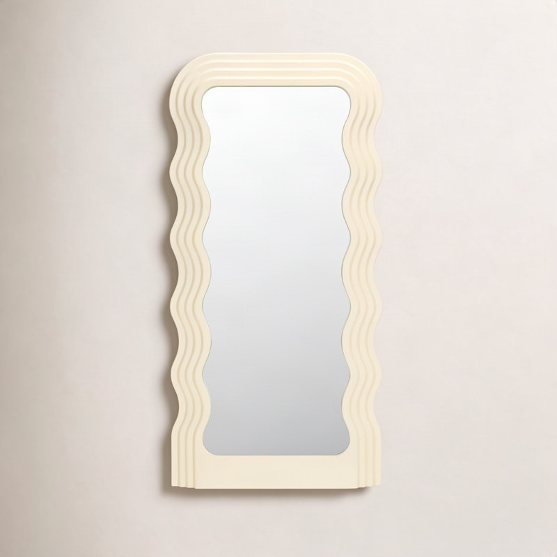 Ranstead Wavy Floor Mirror, White