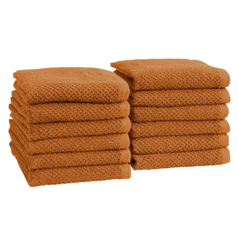 Drap de bain 100% coton texturé, Copper, Gant de toilette - paquet de 12