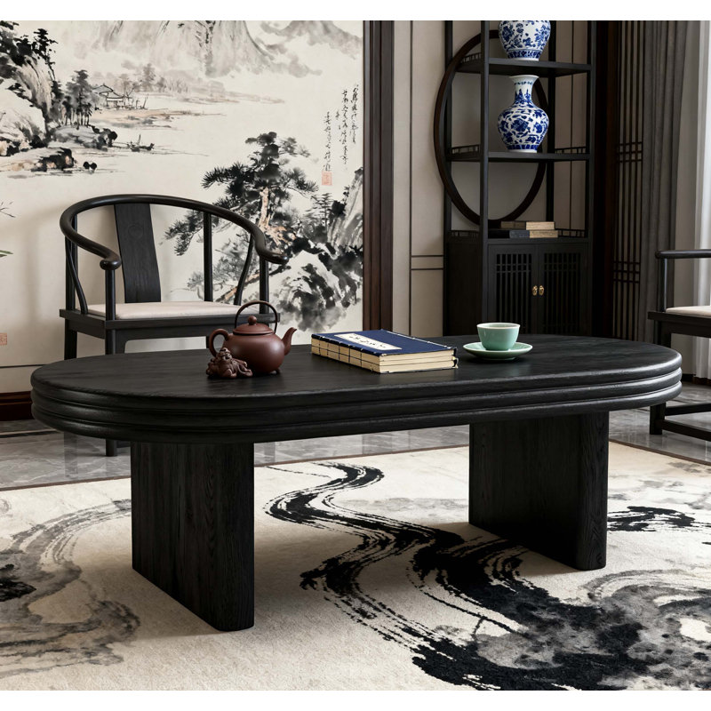 Table basse cannelée Mid Mid Modern, Noir