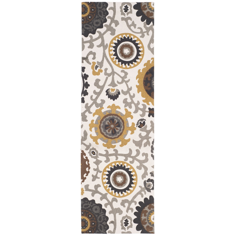 Veropeso Hand Loomed Cotton Geometric Rug, Runner 2' x 8'