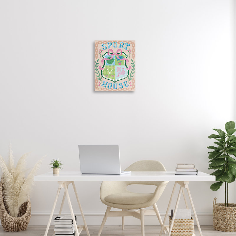  Art mural sur toile «Preppy Coast Emblem» par Jo Reid, H 20 po x l 16 po