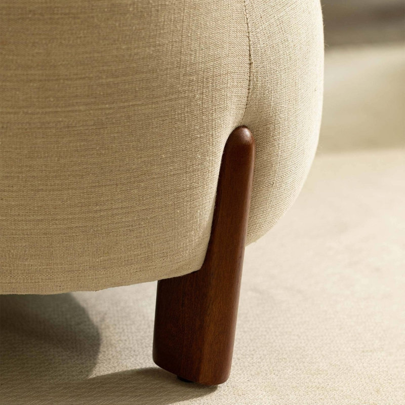 Repose-pieds artisanal rond 19,6 po x 19,6 po x 16,9 po Handicraft