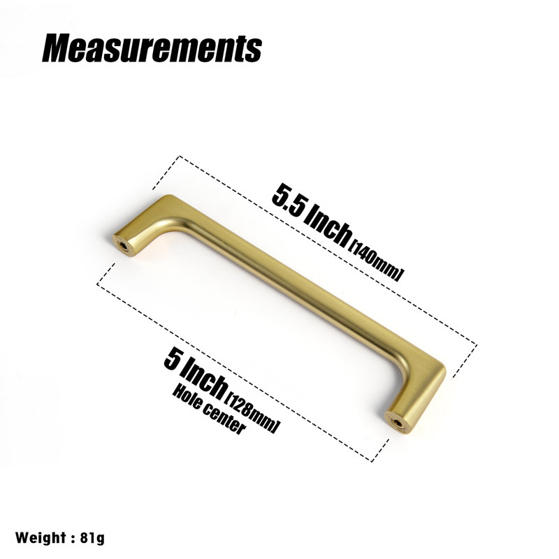 5" Center Bar Pull Multipack, Brushed Gold