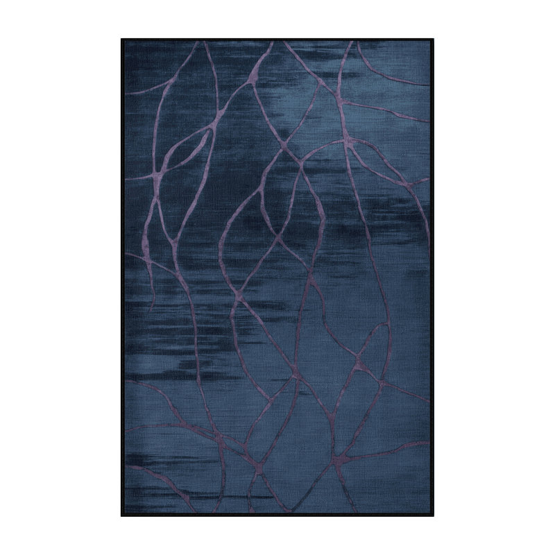 Tapis abstrait gris lavable à la machine, Tapis de couloir 2 pi x 4 pi