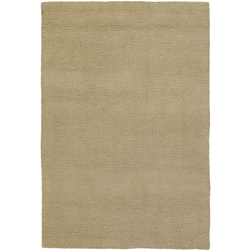 Lansvale Handmade Braided Wool Beige Area Rug, Rectangle 1'6" x 2'3"