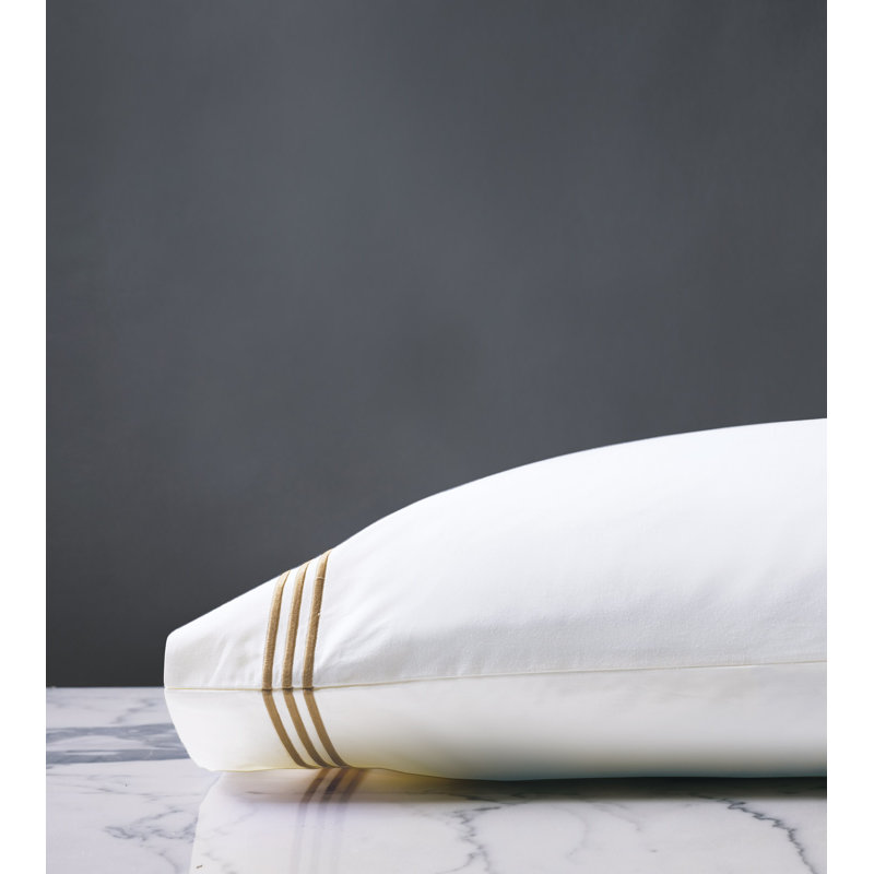 Tessa Egyptian Cotton Pillowcase, King Pillowcase, White/Antique