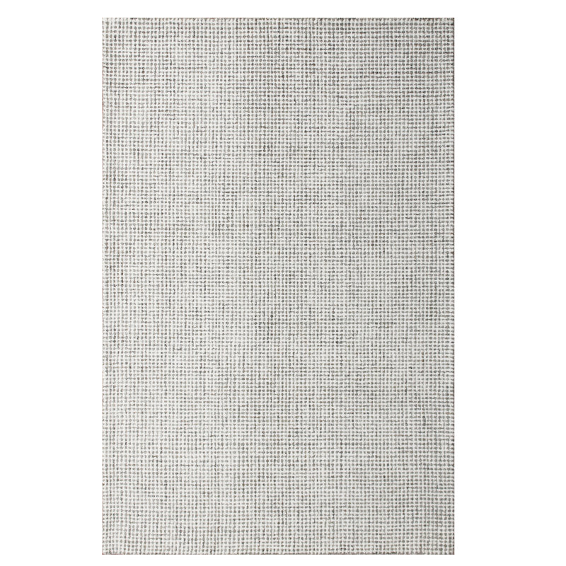 Tapis abstrait en mélange de laine à la main à motif abstrait contemporain, Rectangle 9 pi x 12 pi, Gris / Ivoire