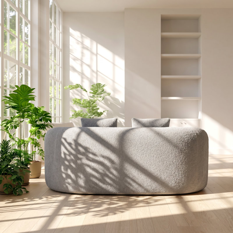 Canapé courbé en mousse et ressorts l 66,93 po x P 35 po x H 27,6 po Avery