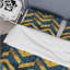 Blue Gold Chevron Print II - Ensemble de housse de couette moderne-109155452