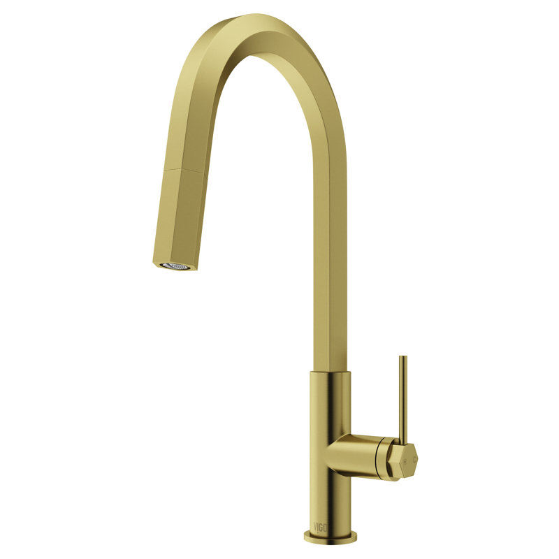 Hart 18" H 1-handle Pull-Down Kitchen Faucet, Matte Brushed Gold