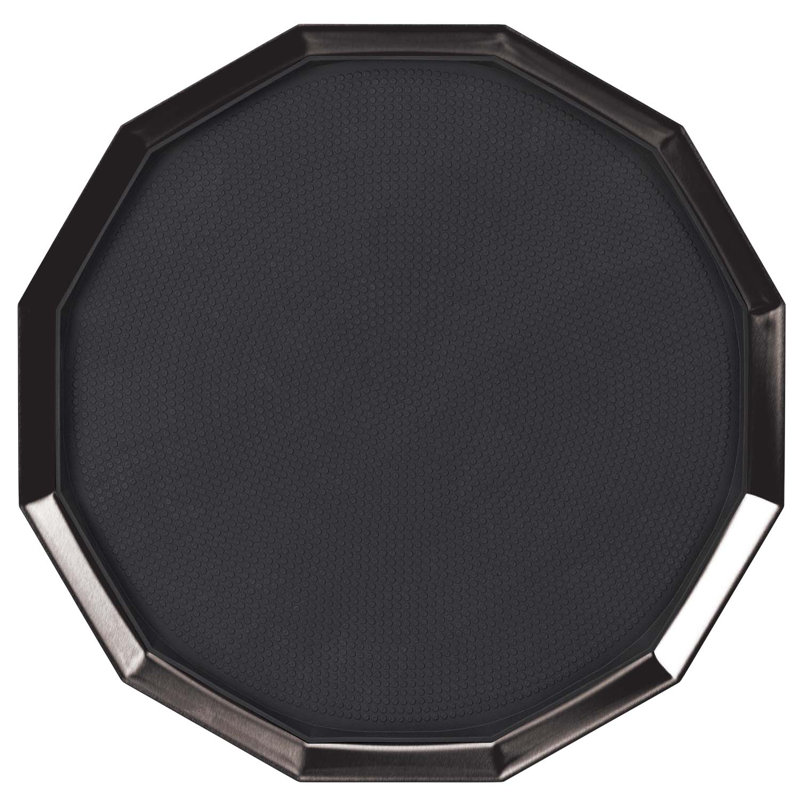 Plateau en acier inoxydable à douze côtés, H 1,75 po x l 16 po x P 16 po, Noir