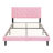 Full Size Upholstered Bed Frame In Pink With Linen Headboard - No Box Spring Required, Easy To Assemble, Robust Structure Button Installation, 500 Lbs Limit-745497768-745497773